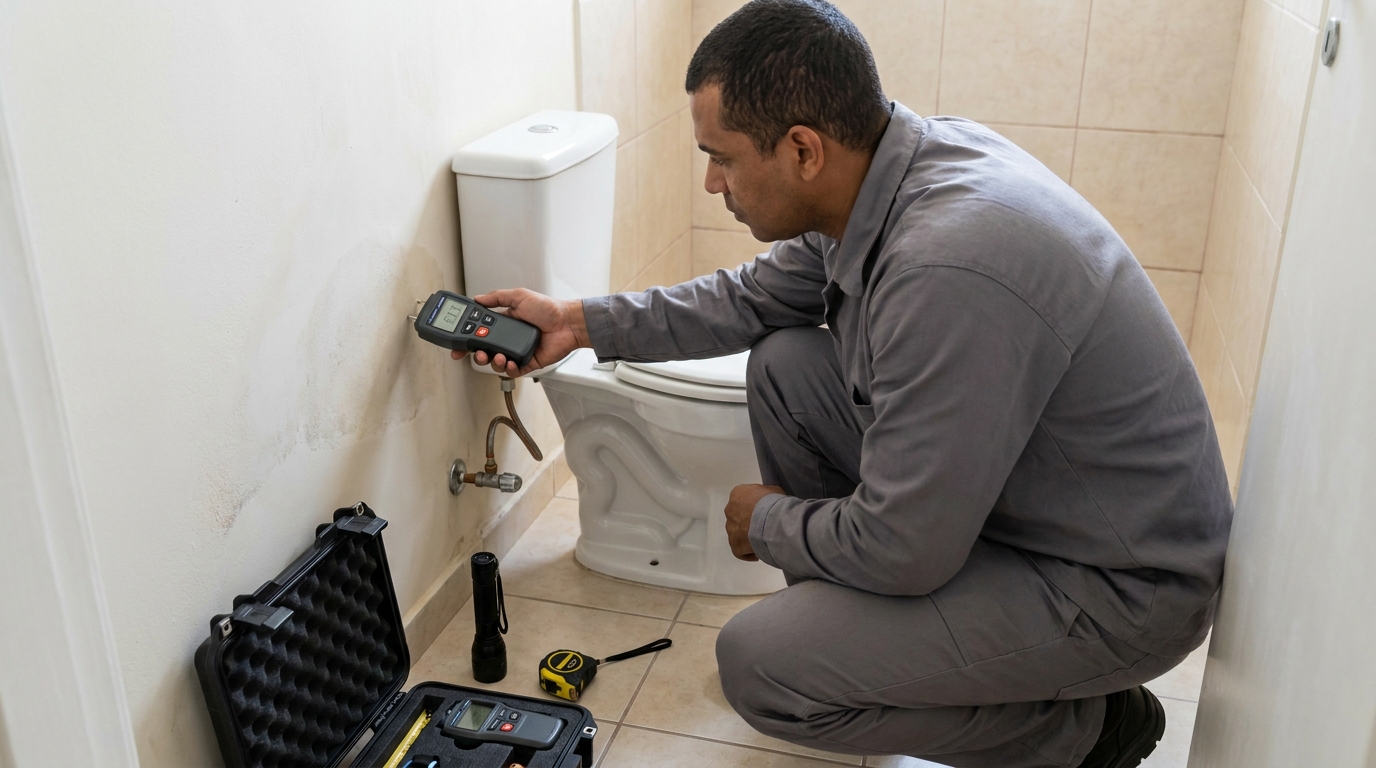 Técnico de caça vazamento em residência em Macaé‑RJ